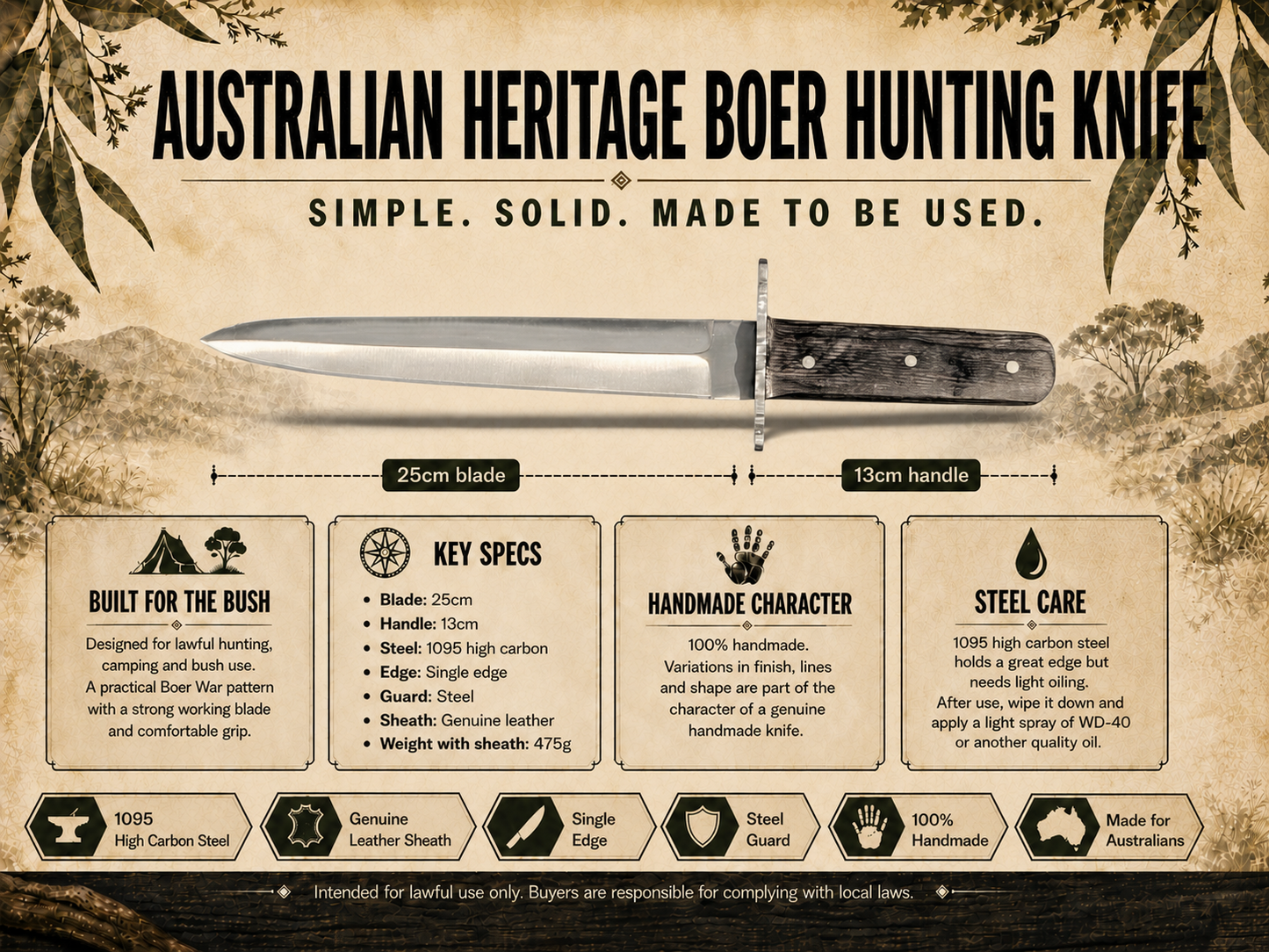 Australian Heritage Boer Hunting Knife